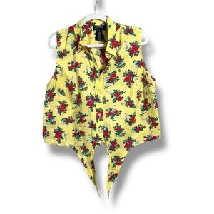 Lauren Ralph Lauren Vintage Button Down Tie Front Blouse Rose XL Western Rodeo